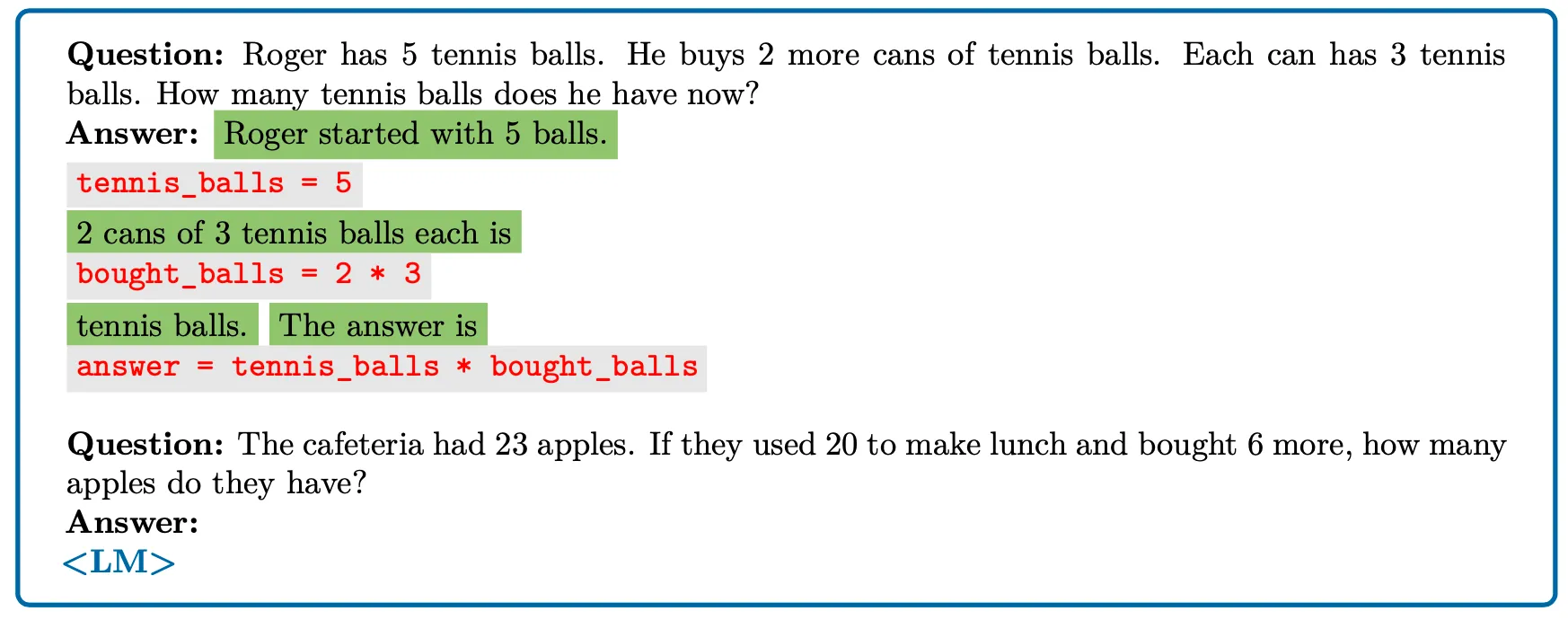Program-aided language model prompting example